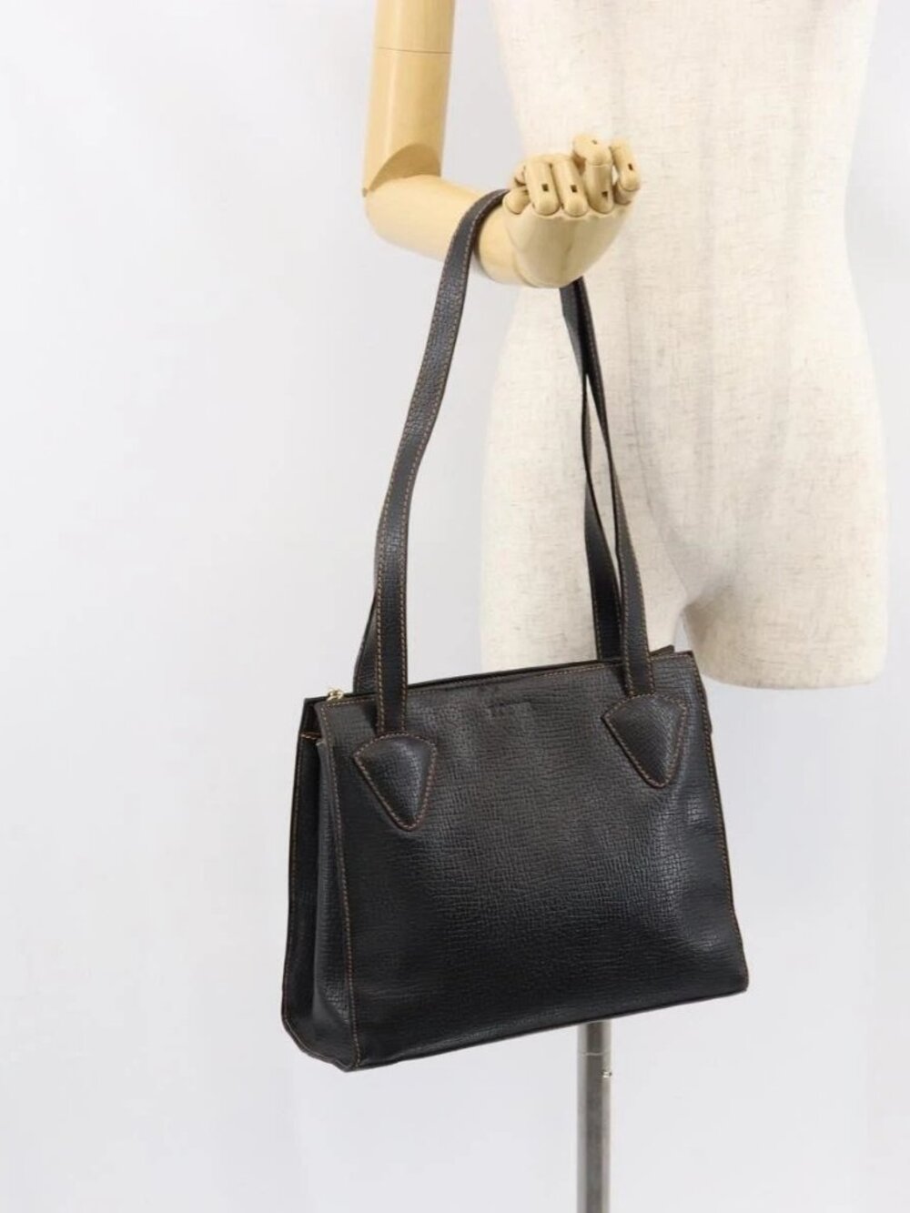 LOEWE Tote Bag Leather Black Gold Aut - Picture 1 of 16